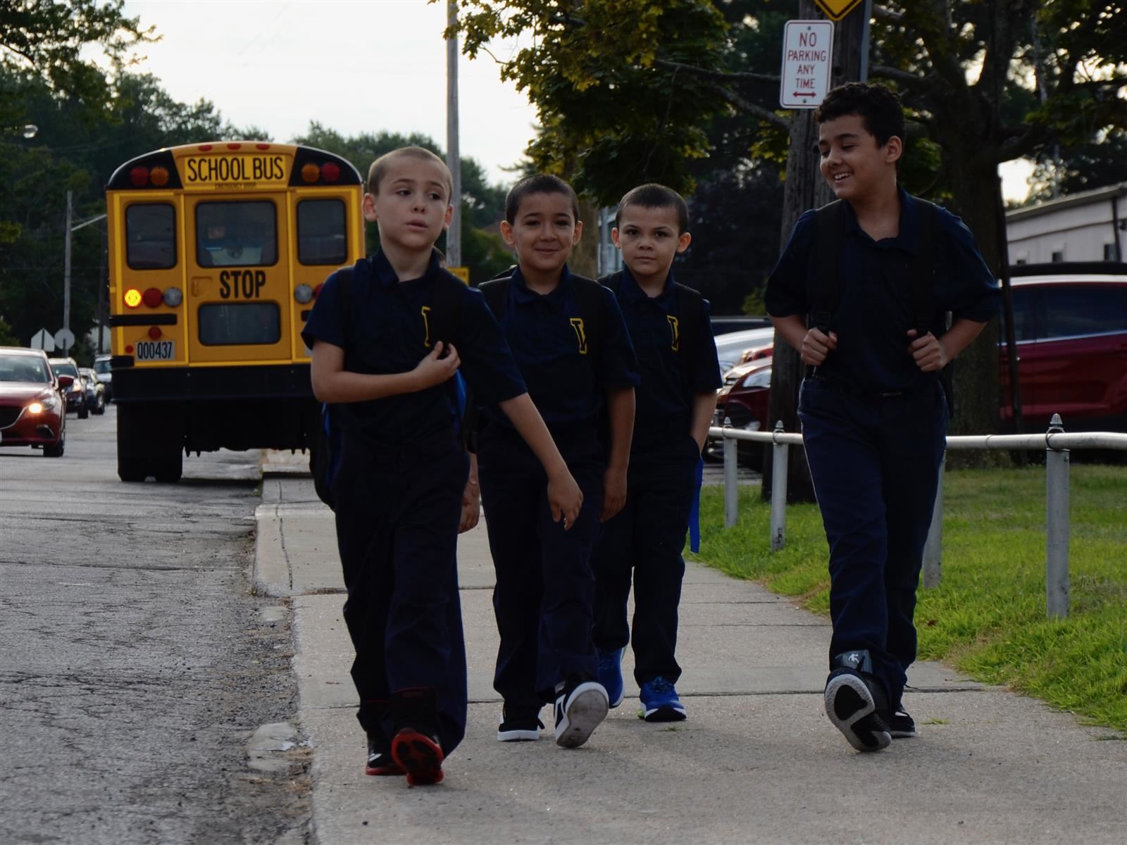  Students walking to school