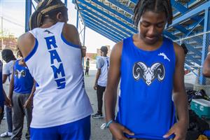 Jesse Owens image is on East Tech and Rhodes Track uniforms