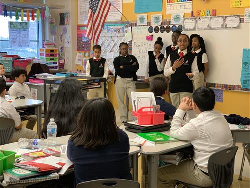 Students sharing empowerment speeches 