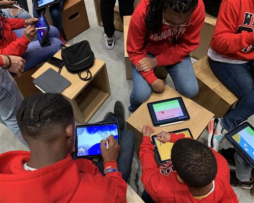 Students using iPads 
