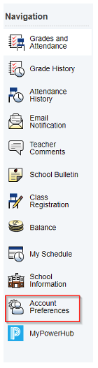Account Preferences