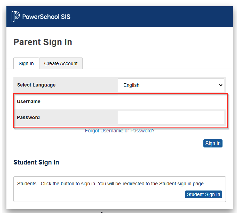 Parent Sign In