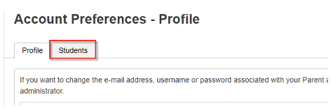 Select the Student Tab