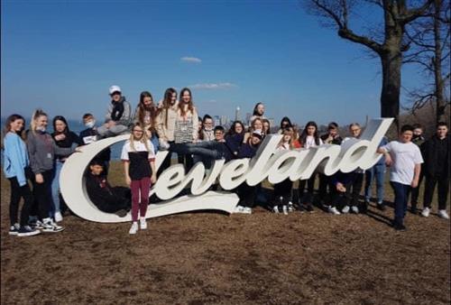 Wales students visit the Cleveland Sign