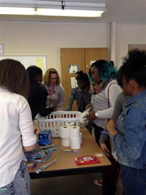 Making hygiene kits 