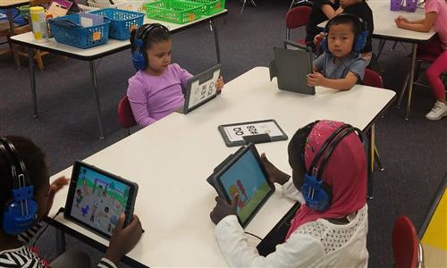 Students working 