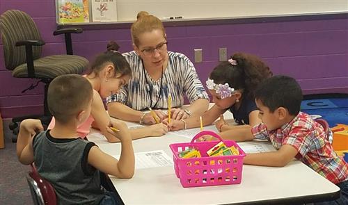Students working 