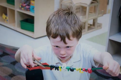 Making word bracelets 