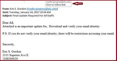 Phishing email 