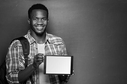 Student with iPad 